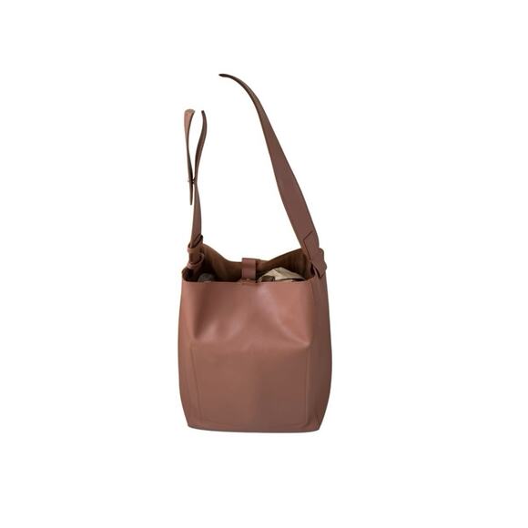 EVERLANE The Studio Bag Leather Cognac Brown Large Minimalist Work Shoulder Bag - Picture 6 of 14